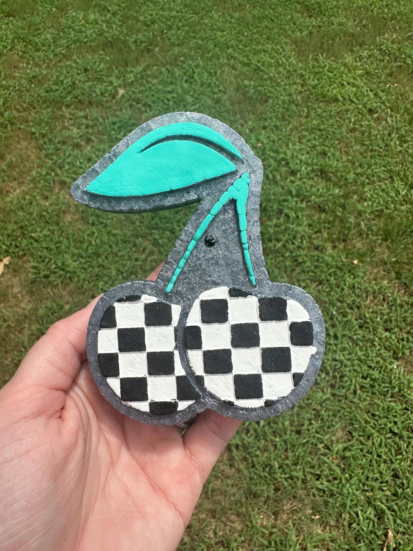 Checkered Print Cherry Car Freshie