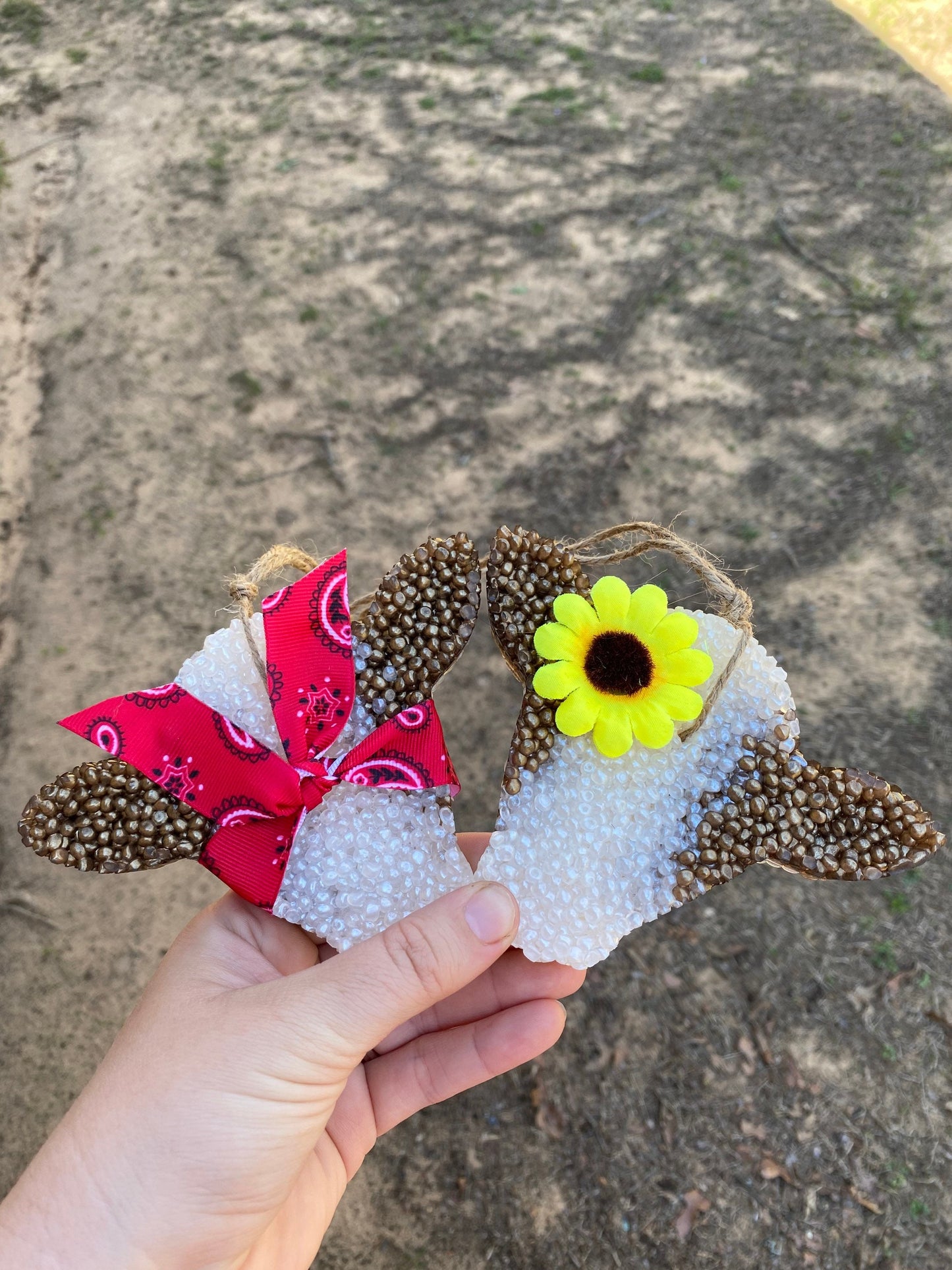 Cow w/ Sunflower, Cow w/ Bow Car Freshie, Car Scent, Car Freshener, Aroma Bead Freshies, Cow Car Freshies, Custom Car Freshies