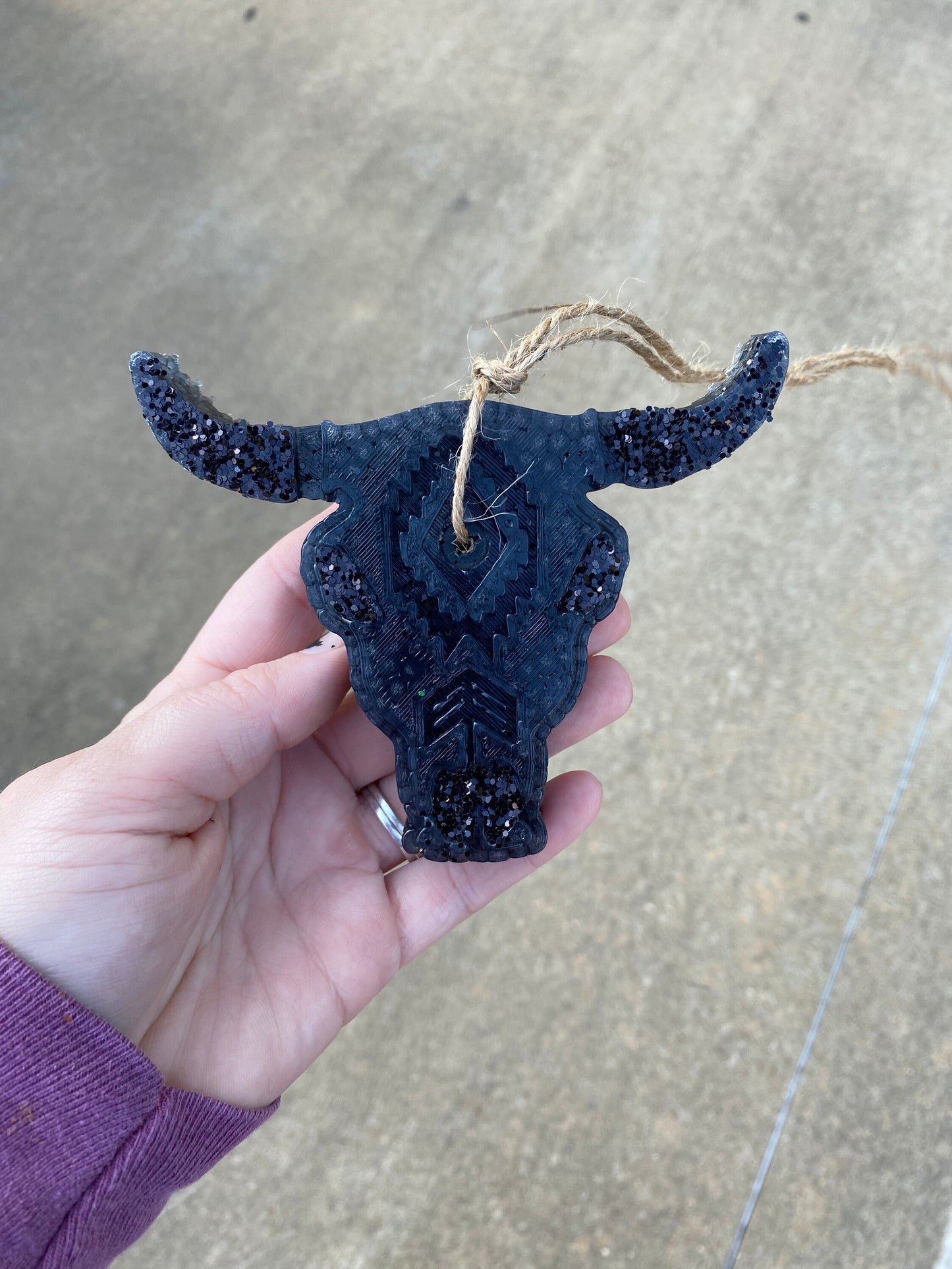Bull Skull Car Freshie, Aztec Bull Car Freshie, Car Scent, Car Freshener, Aroma Bead Car Scents, Fringe Car Freshie