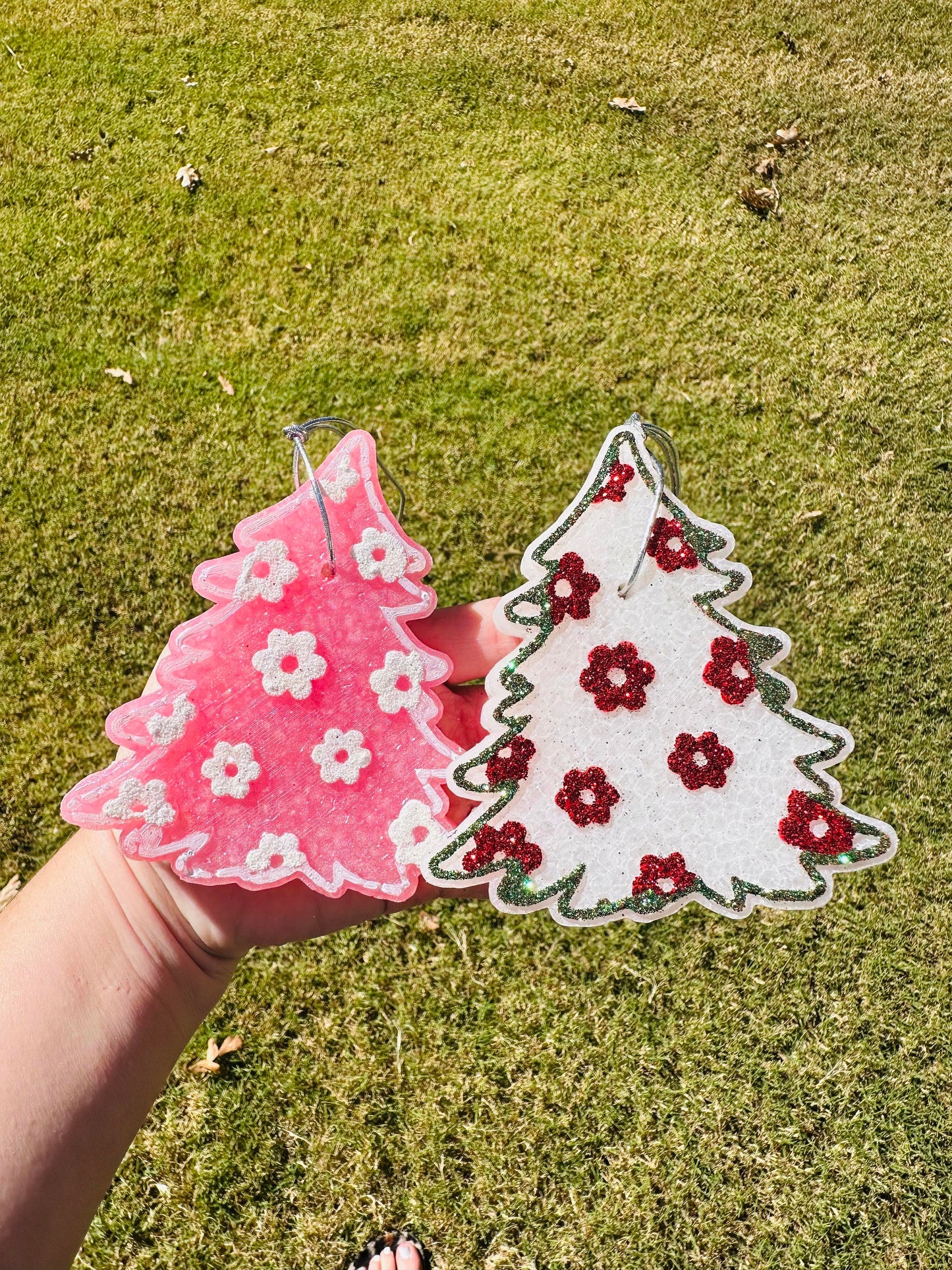 Floral Christmas Tree Car Freshie, Christmas Tree Car Freshie, Christmas Car Freshie, Custom Car Freshie, Wholesale Car Freshies,