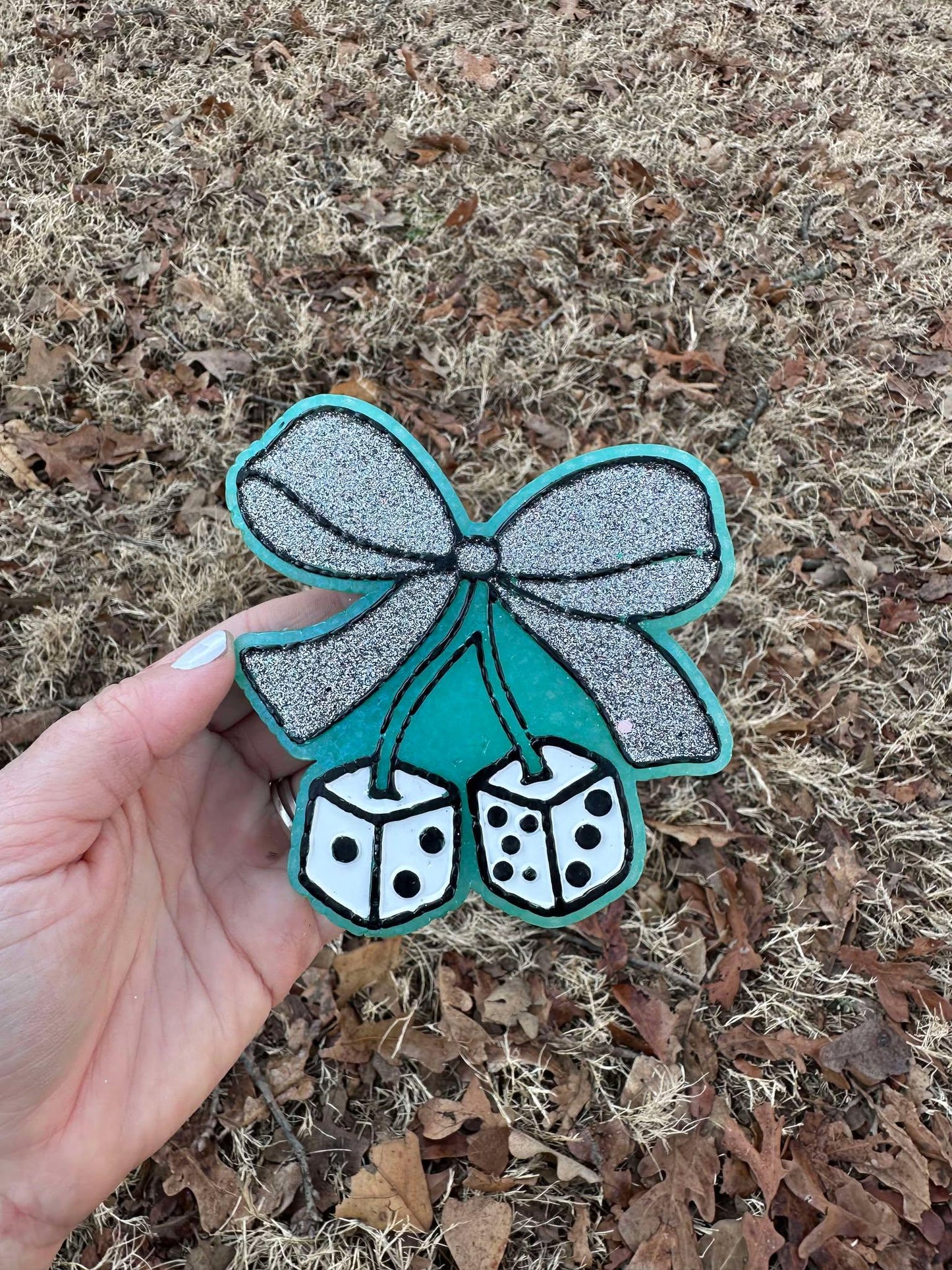 Dice with a bow freshies, Bow Freshies, Western Freshies, Wholesale Freshies, Dice Freshies