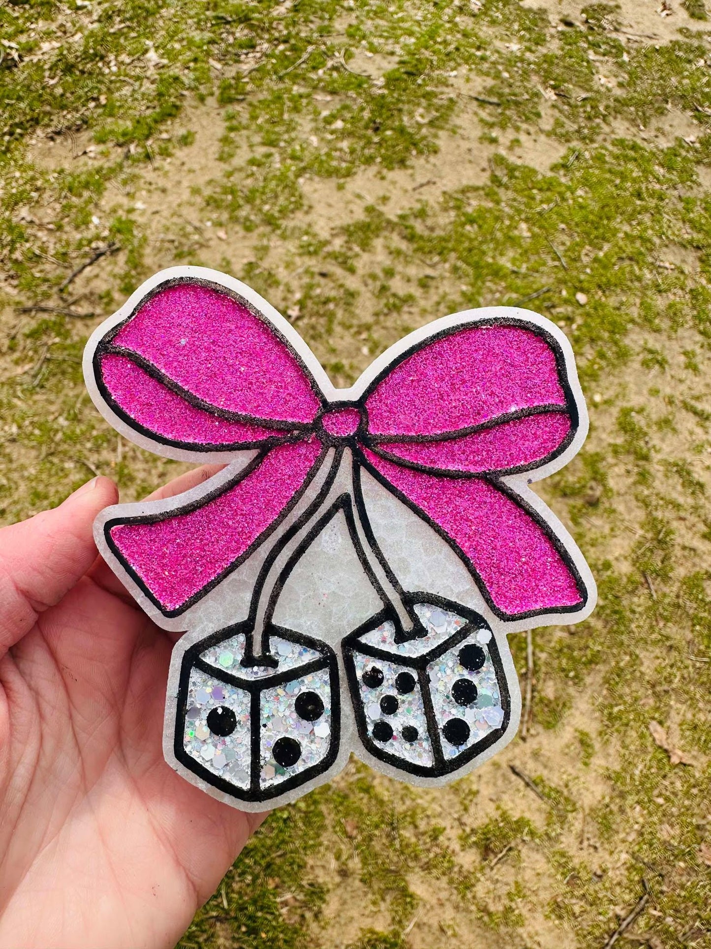 Dice with a bow freshies, Bow Freshies, Western Freshies, Wholesale Freshies, Dice Freshies