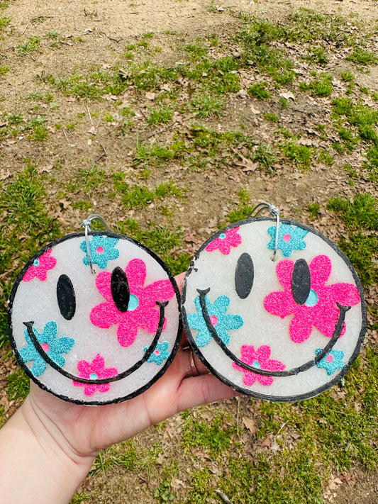Smiley Face Daisy Car Freshie, Smiley Flower Car Freshie, Wholesale Freshies, Custom Car Freshies