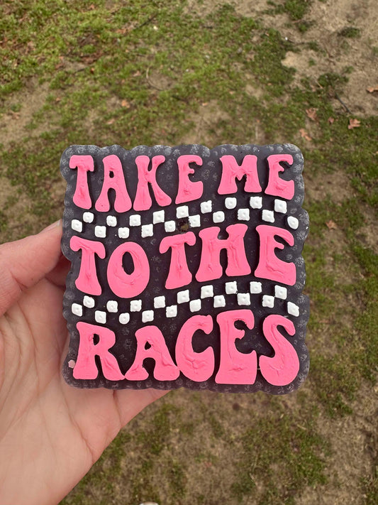 Take Me To The Races Car Freshie, Racing Car Freshie, Checkered Car Freshie, Dirt Track Car Freshies
