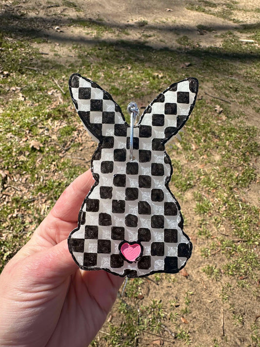 Checkered Print Bunny Freshies, Checkered Print Freshies, Bunny Car Freshies, Easter Car Freshies, Wholesale Freshies