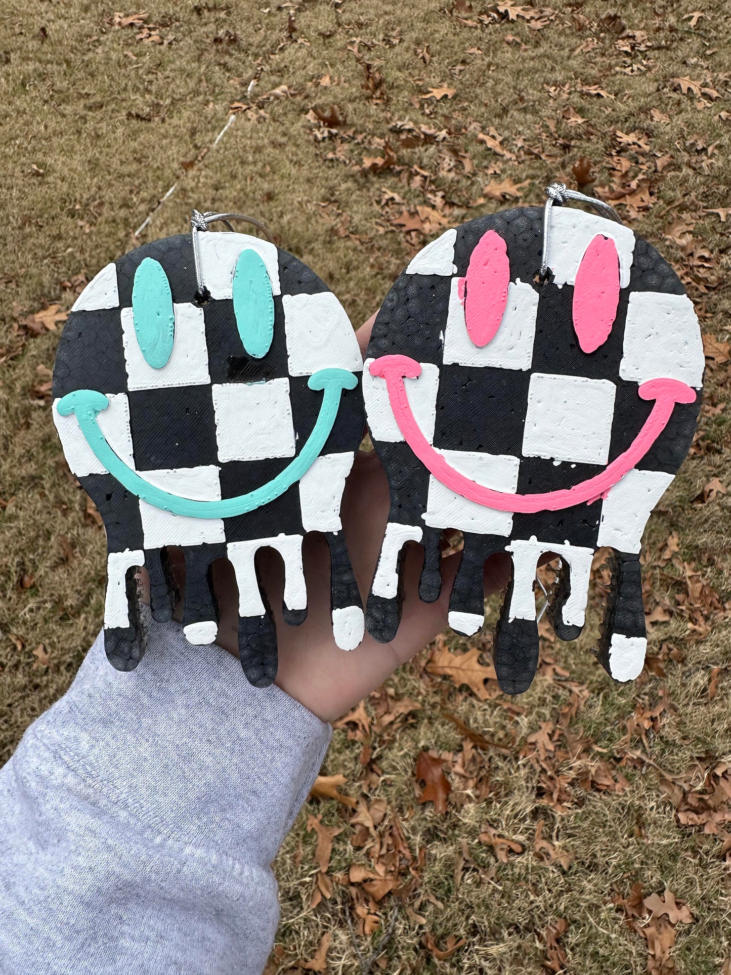 Drip Smiley Face Car Freshies, Checkered Car Freshies, Custom Car Freshies, Wholesale Car Freshies, Smiley Face Car Freshies