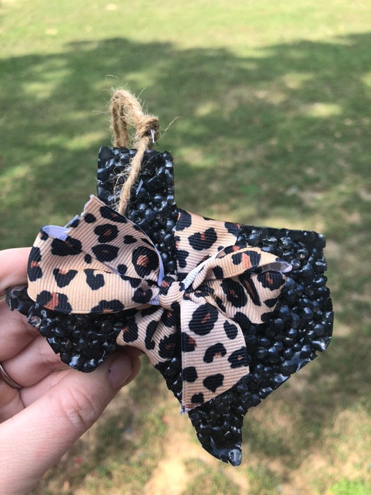 Texas Car Freshie with Bow, Car Scent, Car Freshener, Aroma Bead Freshies