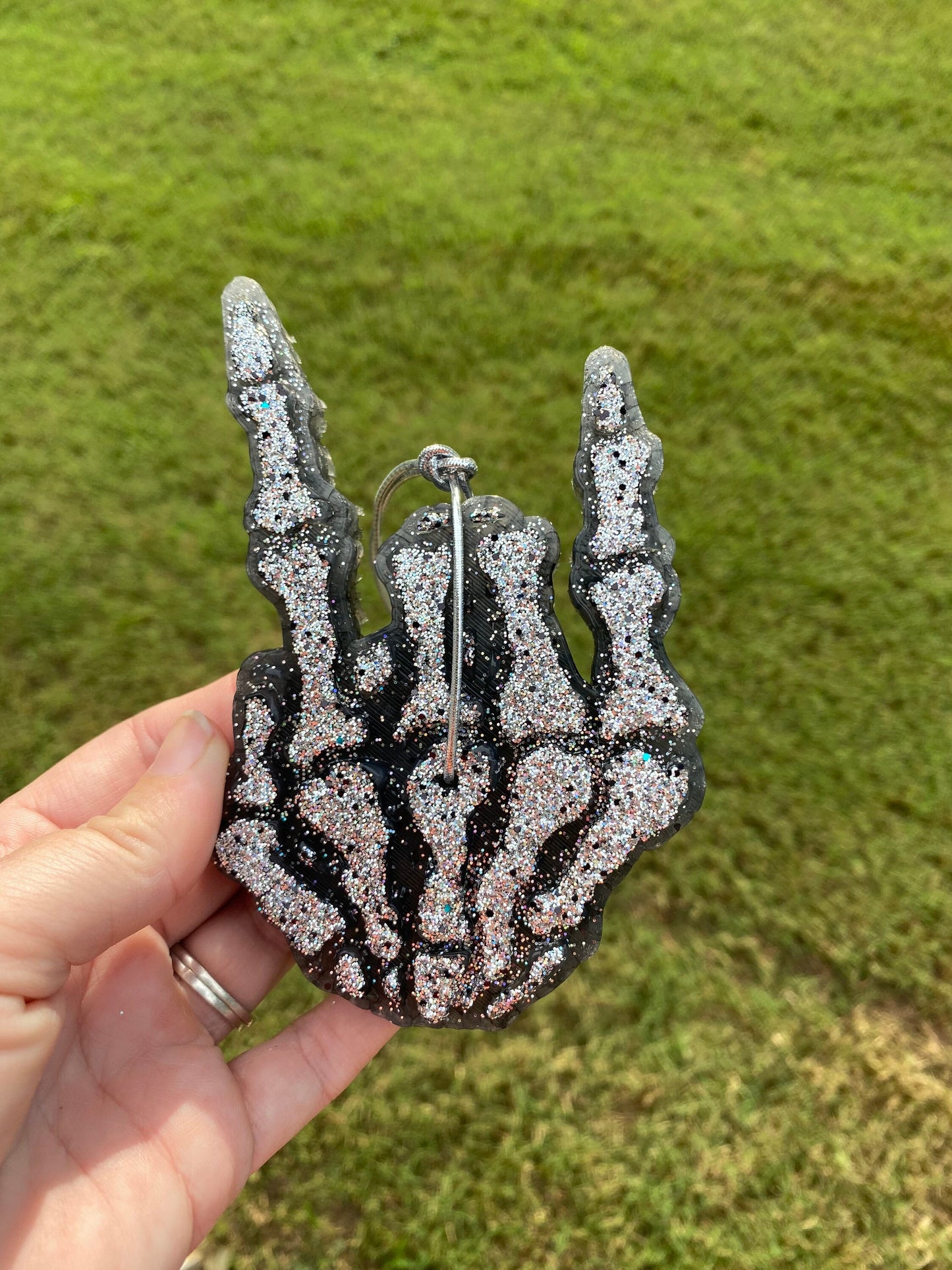 Skeleton Peace Sign Car Freshie, Skeleton Rock Hand Car Freshie, Car Scent, Aroma Bead Car Scents, Middle Finger Freshies