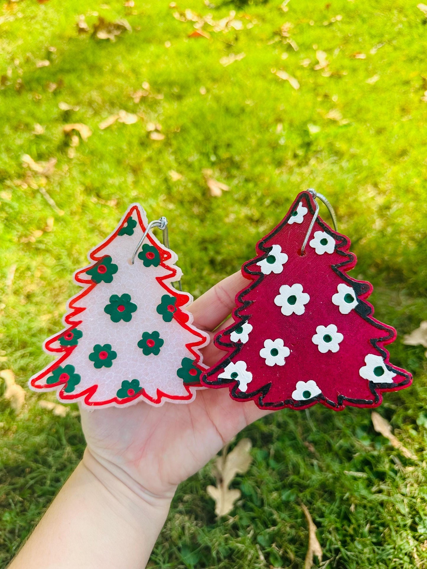 Floral Christmas Tree Car Freshie, Christmas Tree Car Freshie, Christmas Car Freshie, Custom Car Freshie, Wholesale Car Freshies,