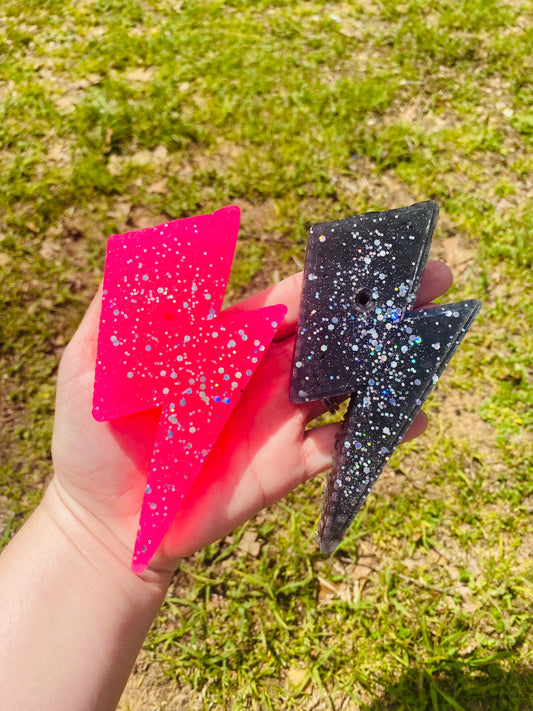 Neon Lightning Bolt Car Freshie, Car Scent, Car Freshener, Aroma Bead Freshies