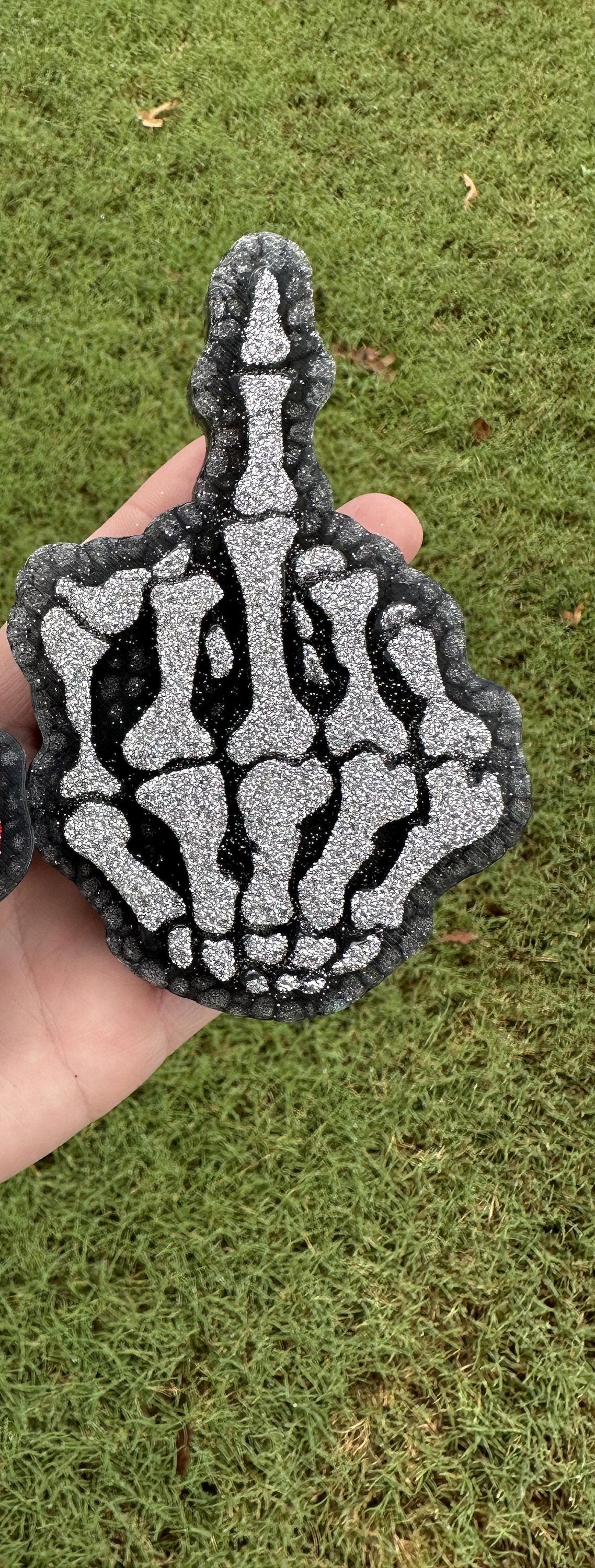 Skeleton Peace Sign Car Freshie, Skeleton Rock Hand Car Freshie, Car Scent, Aroma Bead Car Scents, Middle Finger Freshies