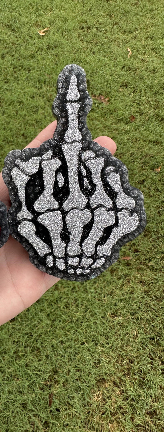Skeleton Peace Sign Car Freshie, Skeleton Rock Hand Car Freshie, Car Scent, Aroma Bead Car Scents, Middle Finger Freshies