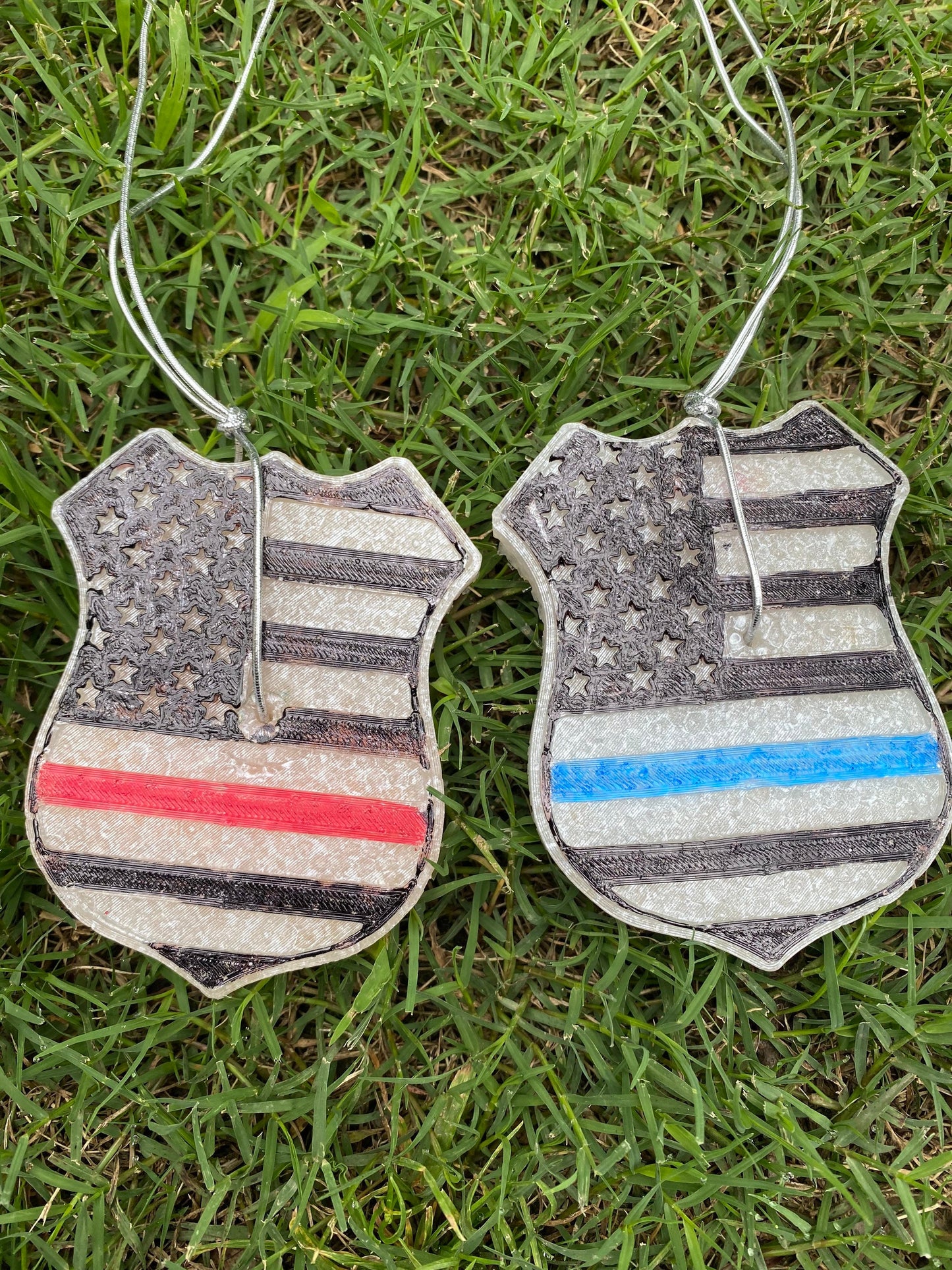 Thin Blue Line Badge, Fire Maltese Badge, Thin Red Line Badge Car FRESHIES, Aroma Bead Car Scents, Police Car FRESHIES