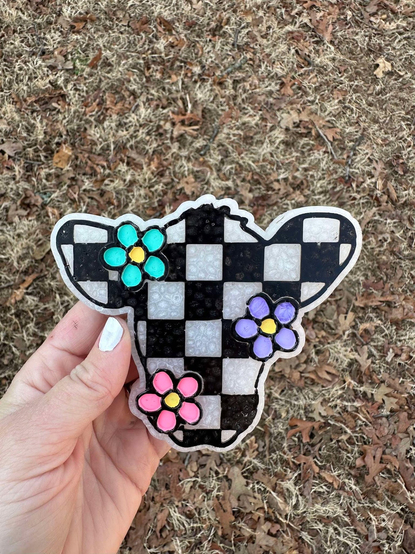 Checkered Flower Cow Freshies, Checkered Car Freshies, Western Freshies, Wholesale Freshies