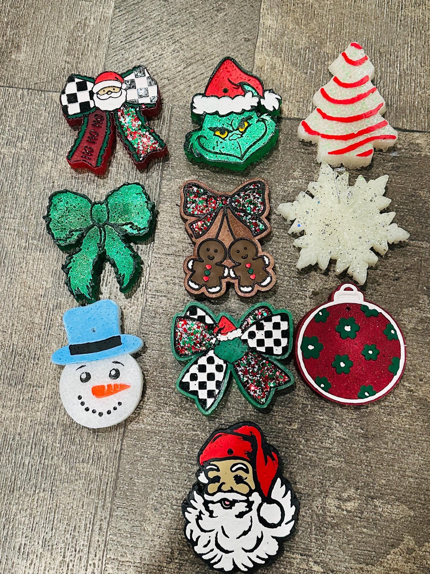 Christmas Car Freshies, Santa Freshies, Grumpy Santa Freshies, Snowflake Freshies, Gingerbread Freshies, Wholesale Car Freshies