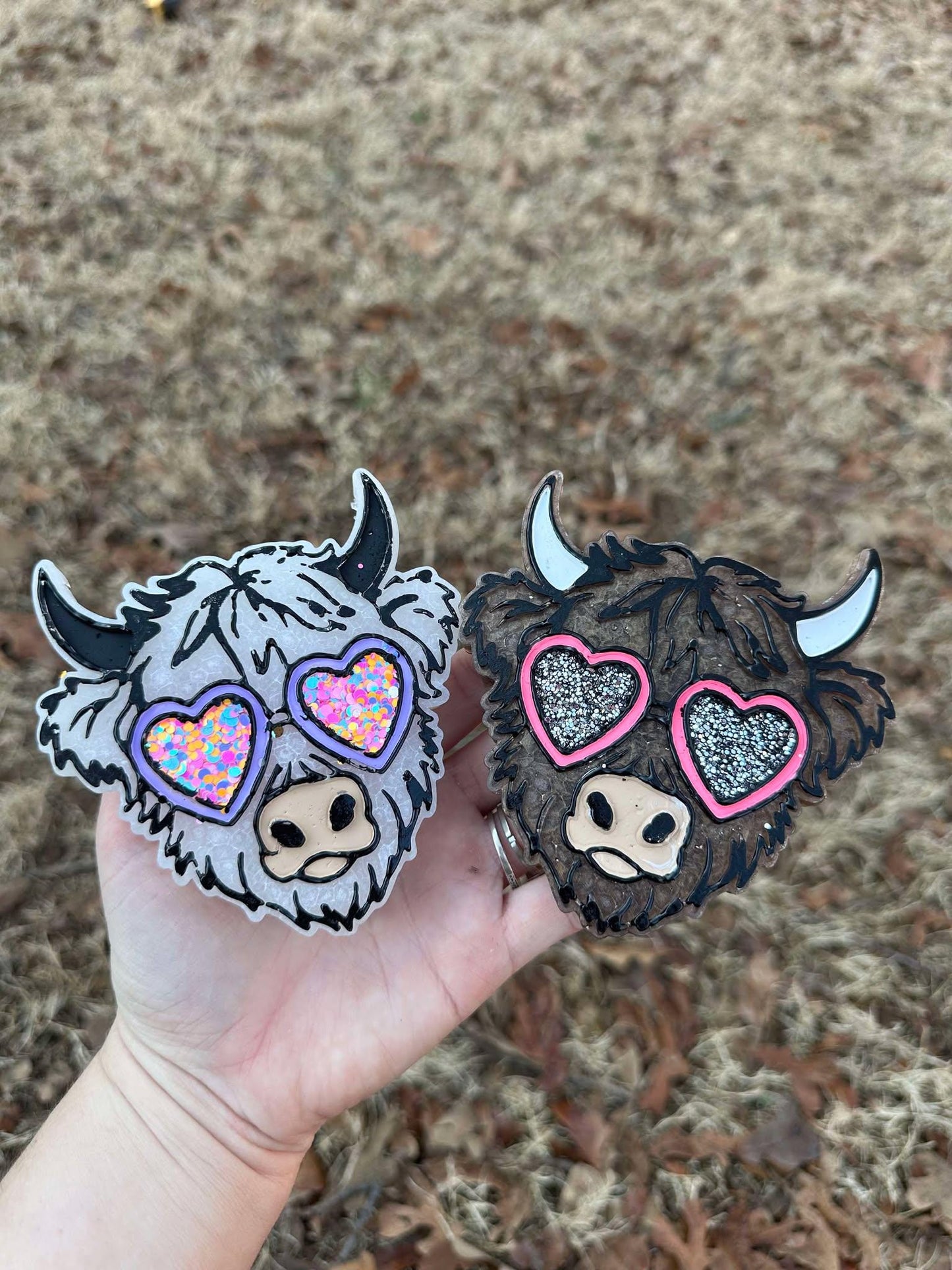 Highland Cow with Glasses Freshies, Summer Highland Cow, Highland cow Freshies, Western Freshies, Wholesale Freshies