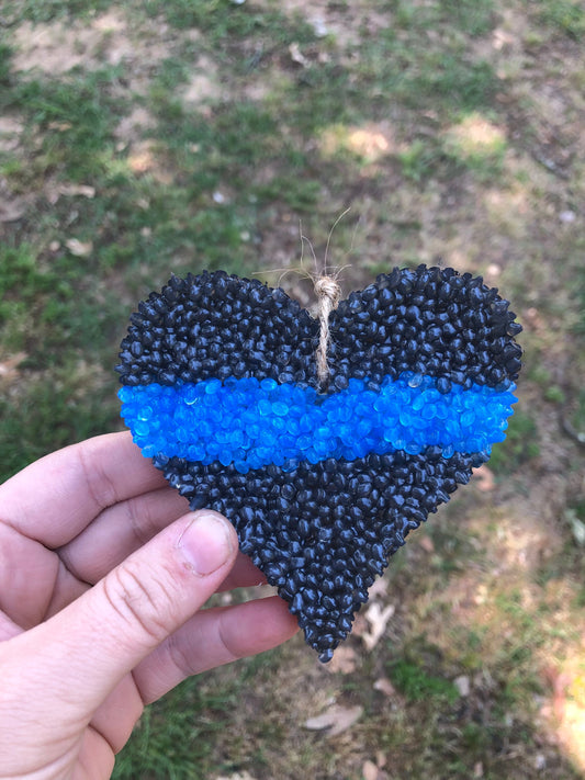 Blue line|Red line heart car freshie, Car Scent, Car Freshener, Aroma Bead Freshies, Police Badge Car Freshies, Firefighter Car Freshies
