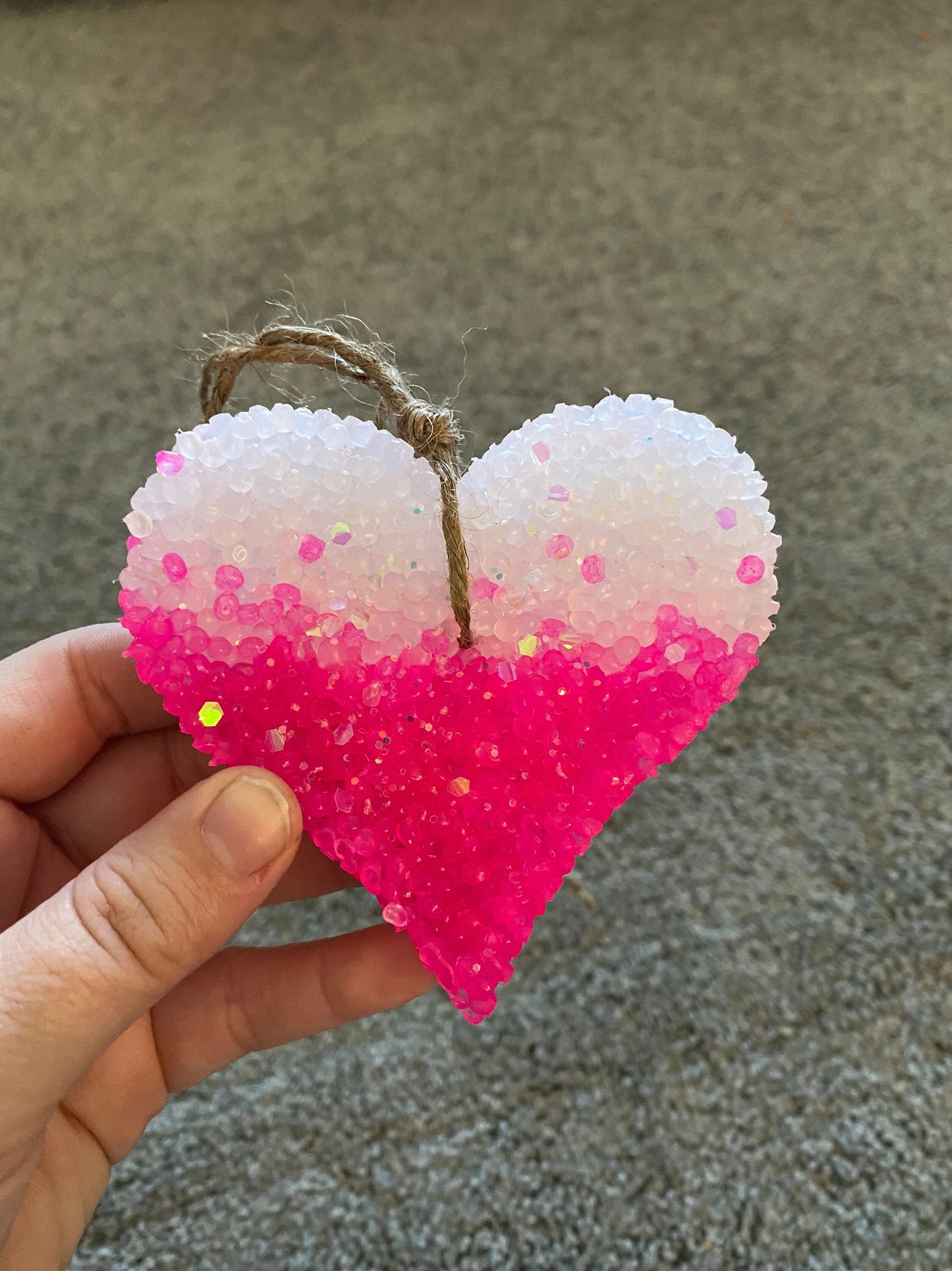 Ombré Heart w/ Glitter Car Freshie, Car Scent, Car Freshener