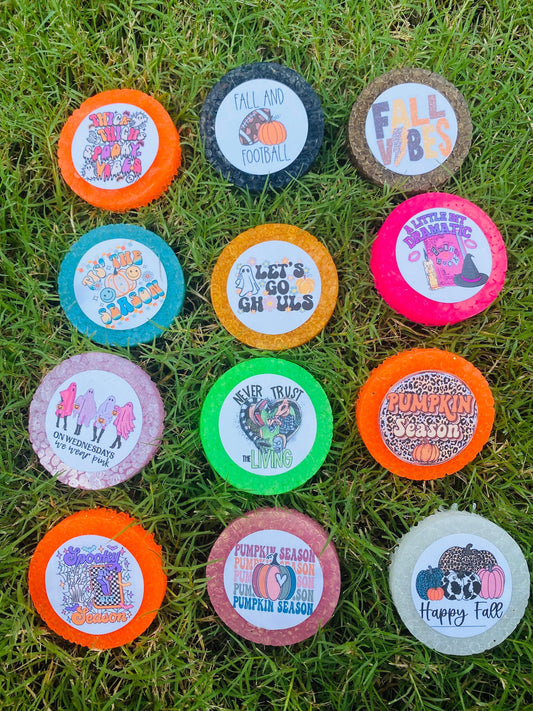 Fall/Halloween Cardstock Freshies, Custom Car Freshies, Wholesale Car Freshies, Aroma Bead Car Scents, Cardstock Car Freshies