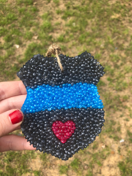 Thin blue line heart badge car freshie, Car Scent, Car Freshener, Aroma Bead Freshies, Police Badge Car Freshie