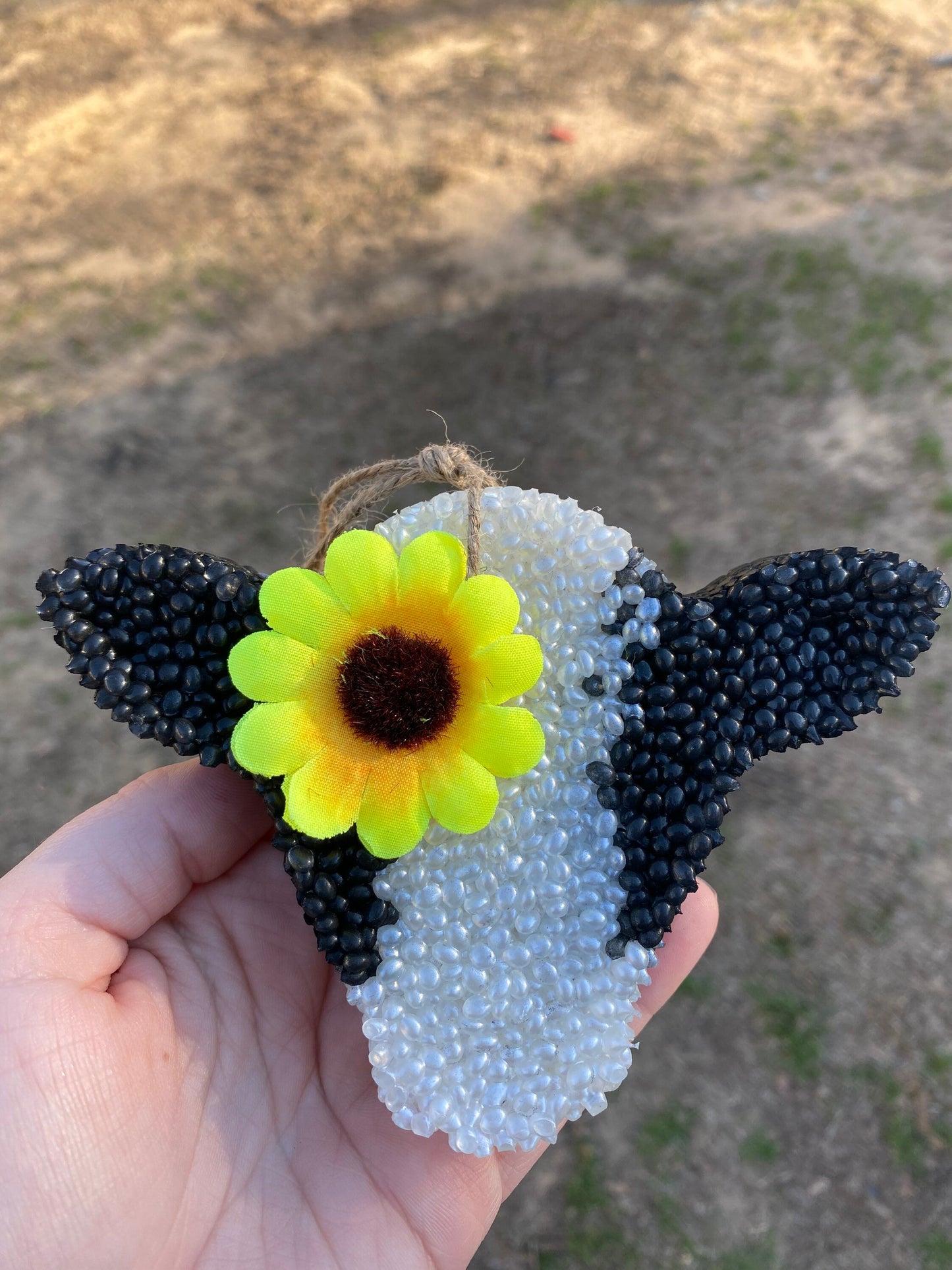 Cow w/ Sunflower Car Freshie|Car Scent, Car Freshener, Aroma Bead Freshies, Custom Cow Car Freshie, Cow Car Freshie, Cow Car Freshener,