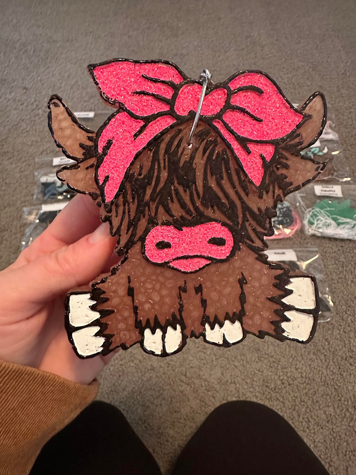 Highland Cow Car Freshies, Cow Car Freshies, Highland Freshies, Wholesale Freshies, Custom Car Freshies