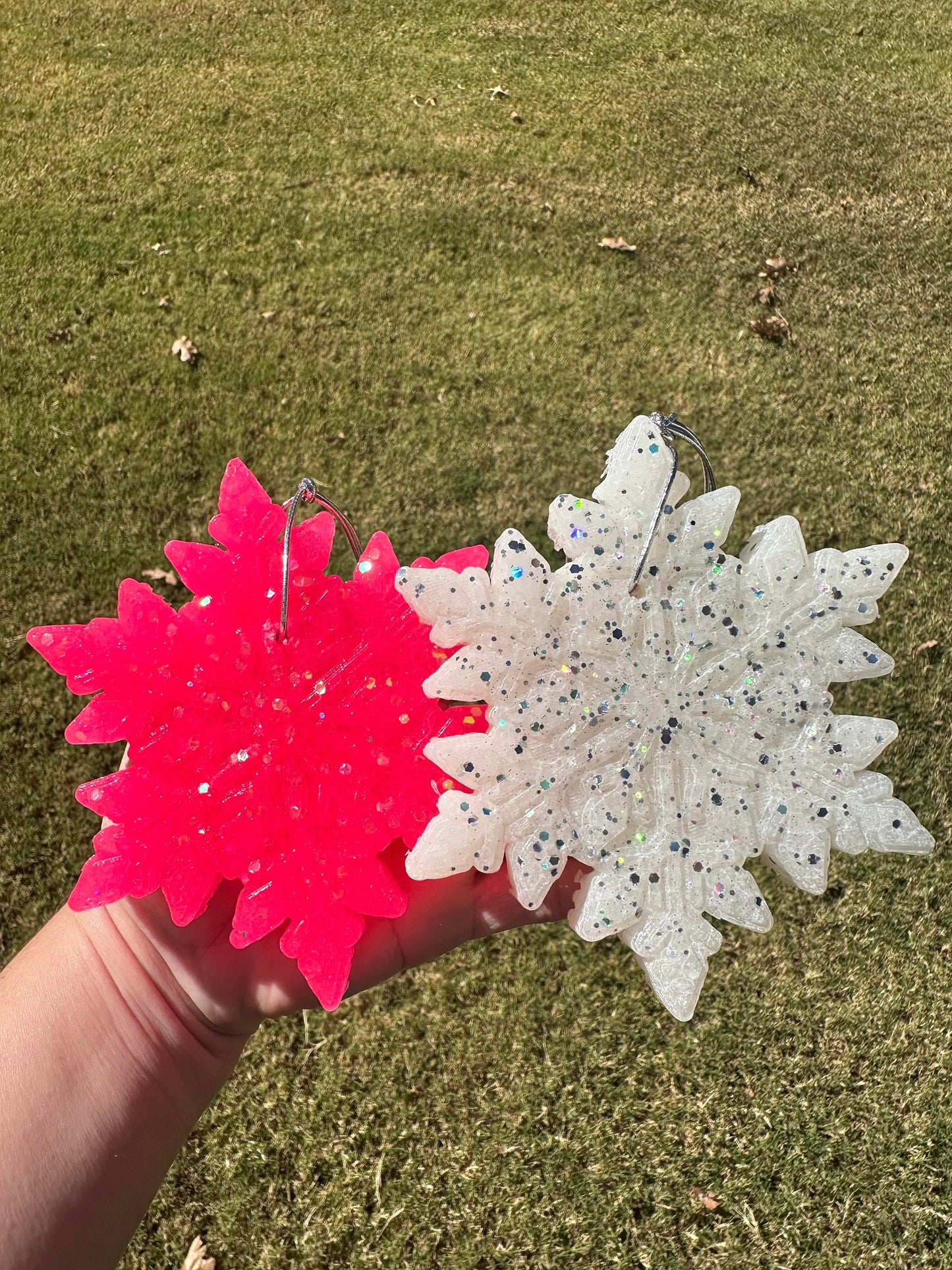 Snowflake Car Freshie, Car Scent, Car Freshener, Aroma Bead Car Scents, Christmas Car Freshener