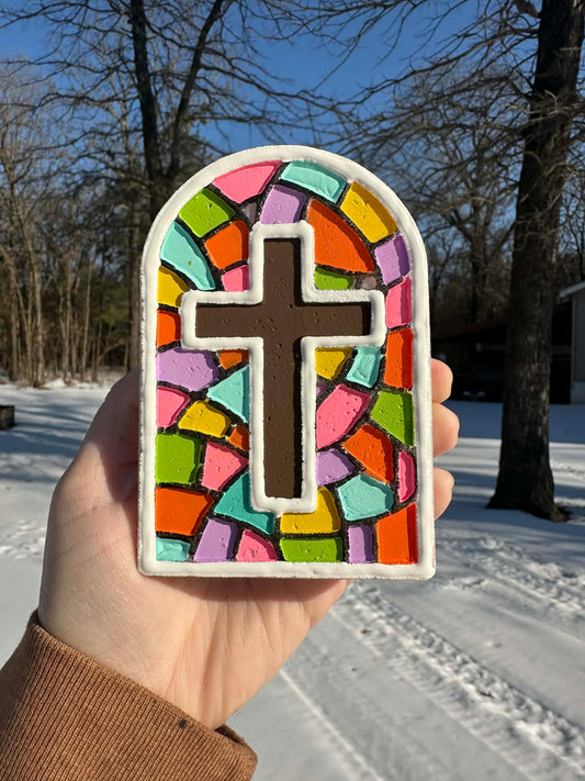 Cross Car Freshies, Stained Glass Cross Freshies, Faith based Car Freshies, Wholesale Car Freshies, Christian Car Freshies