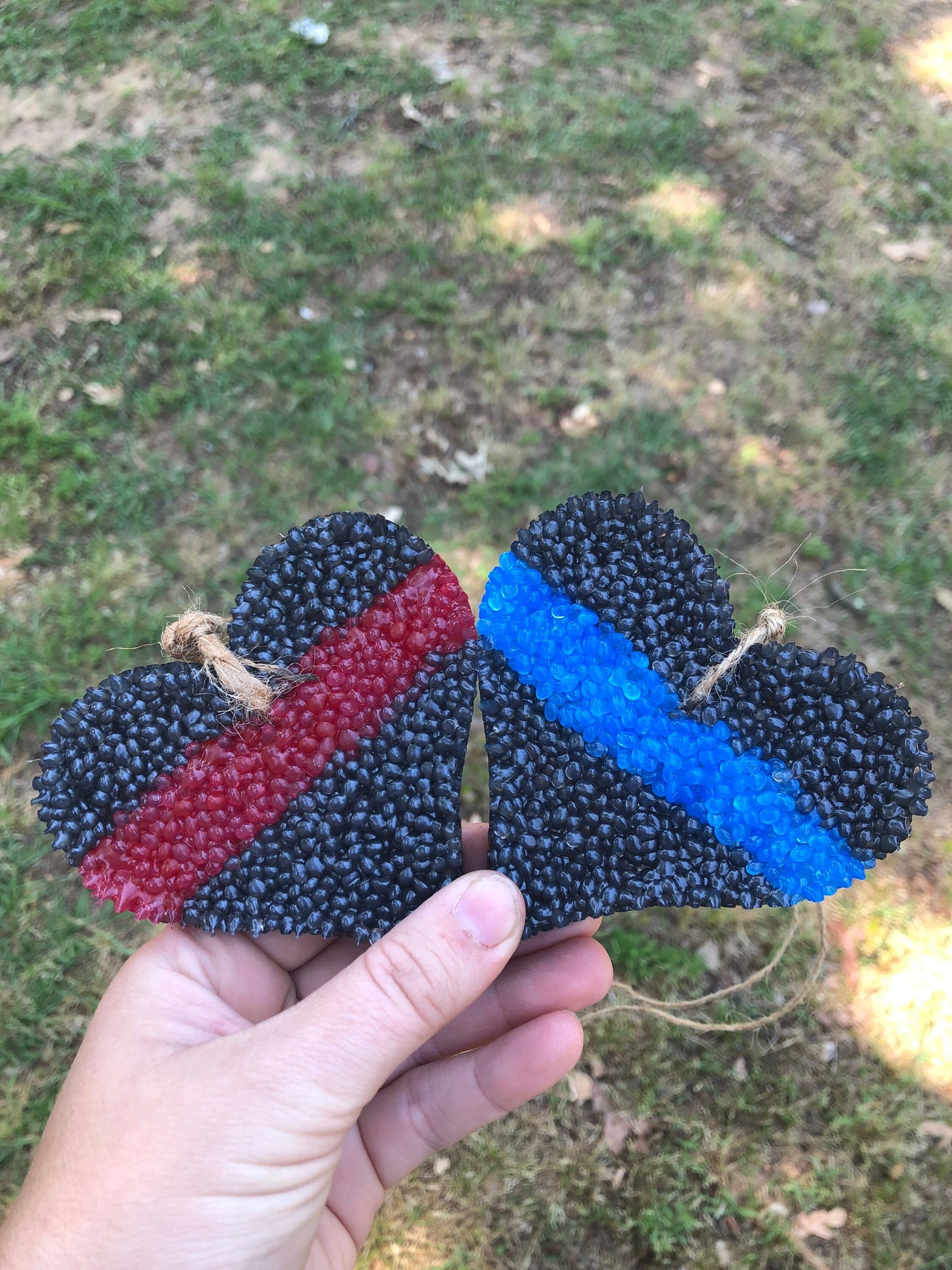 Blue line|Red line heart car freshie, Car Scent, Car Freshener, Aroma Bead Freshies, Police Badge Car Freshies, Firefighter Car Freshies