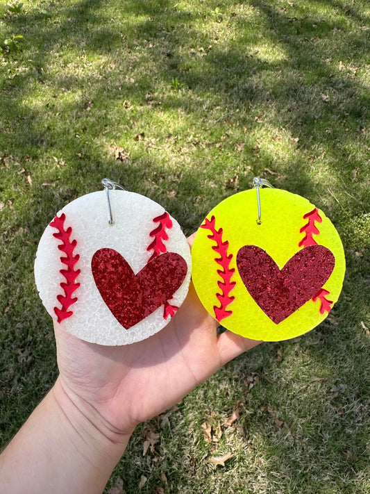 Baseball w/ heart car freshies, softball w/ heart car freshies, soccer car freshies  baseball car freshies, softball car freshies