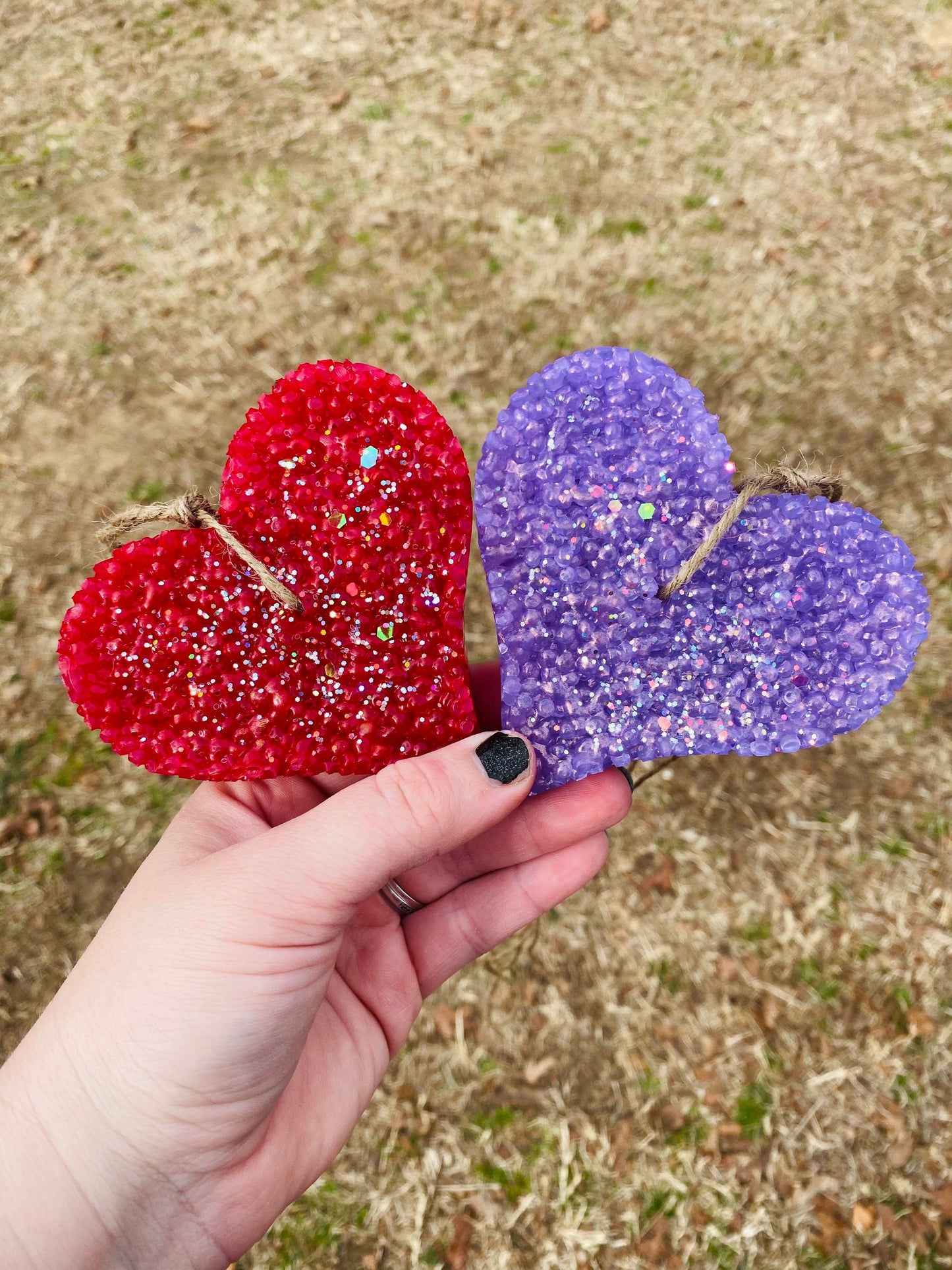 Heart w/ glitter Car Freshie, Car Scent, Car Freshener, Aroma Bead Freshies, Custom Car Freshies, Heart Car Freshies
